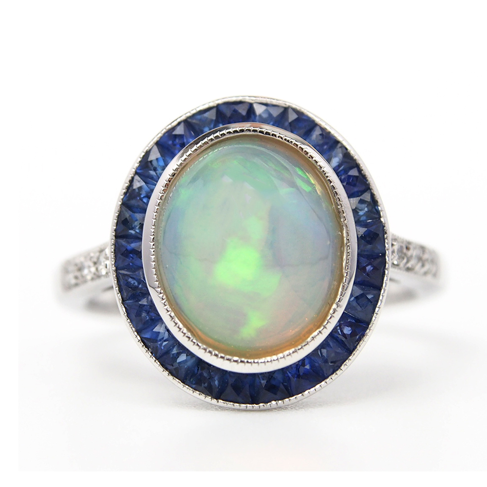 Opal and Sapphire Ring