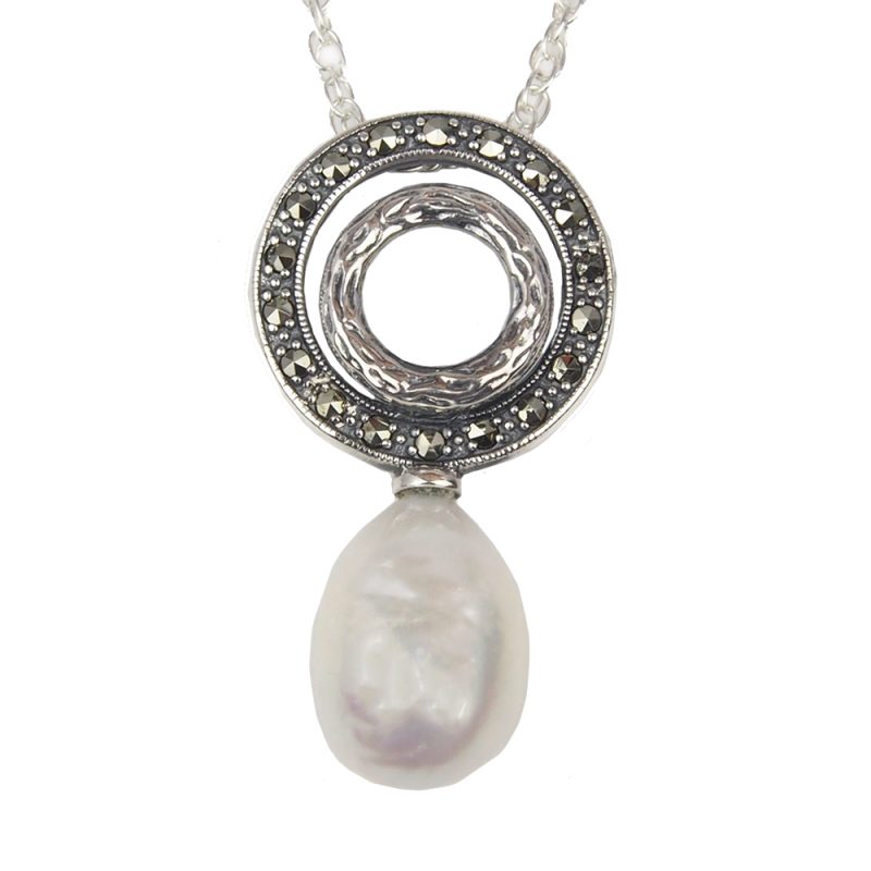Marcasite and Pearl Necklace