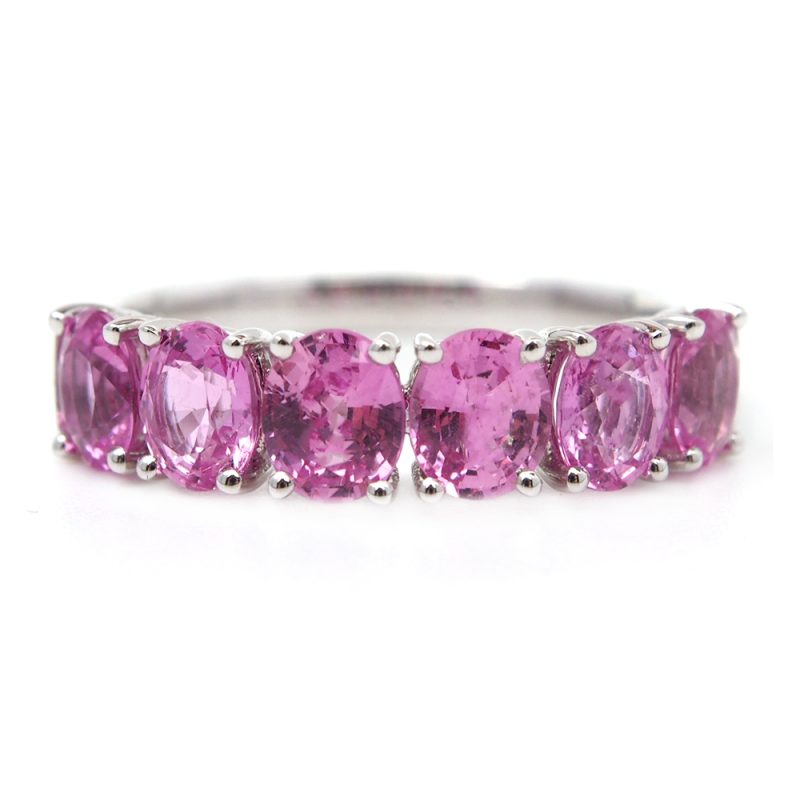 Sapphire Six Stone Ring - Pink