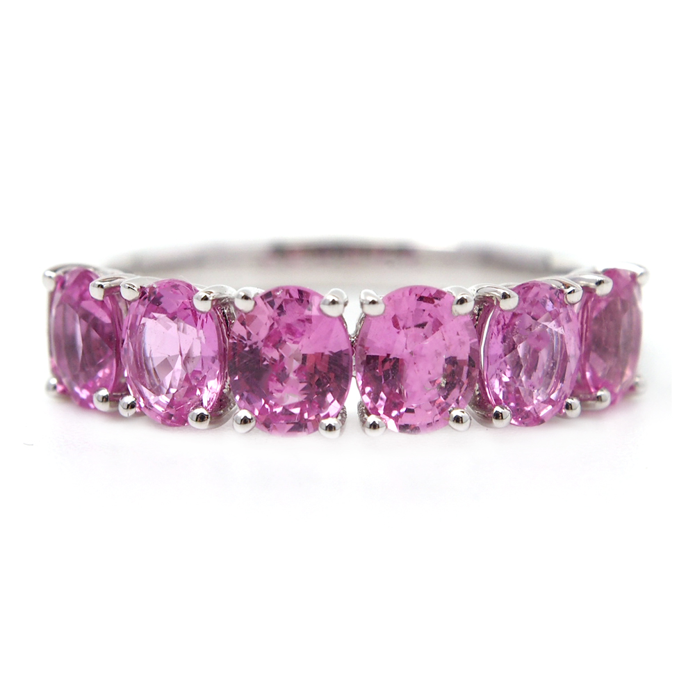 Sapphire Six Stone Ring - Pink
