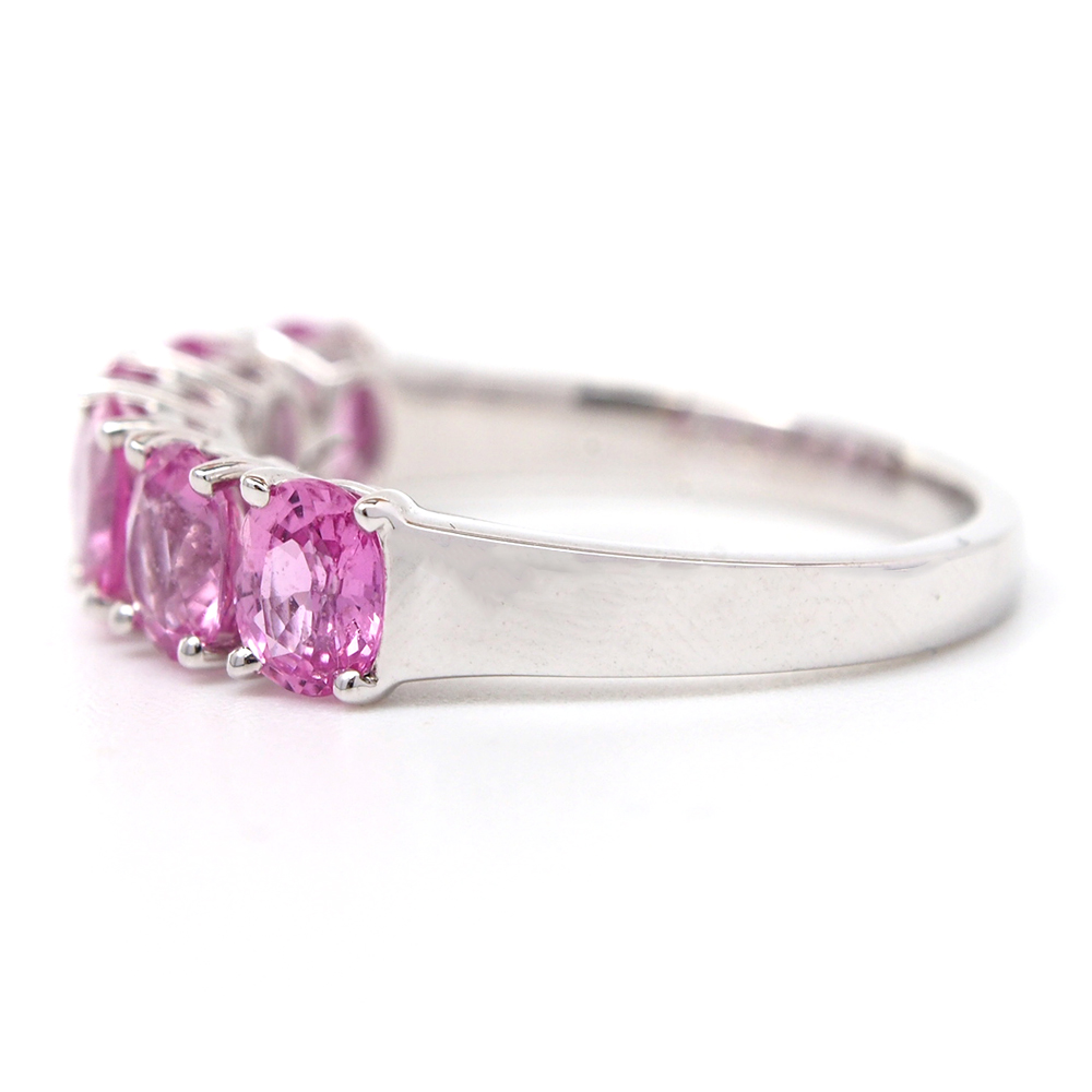 Sapphire Six Stone Ring - Pink