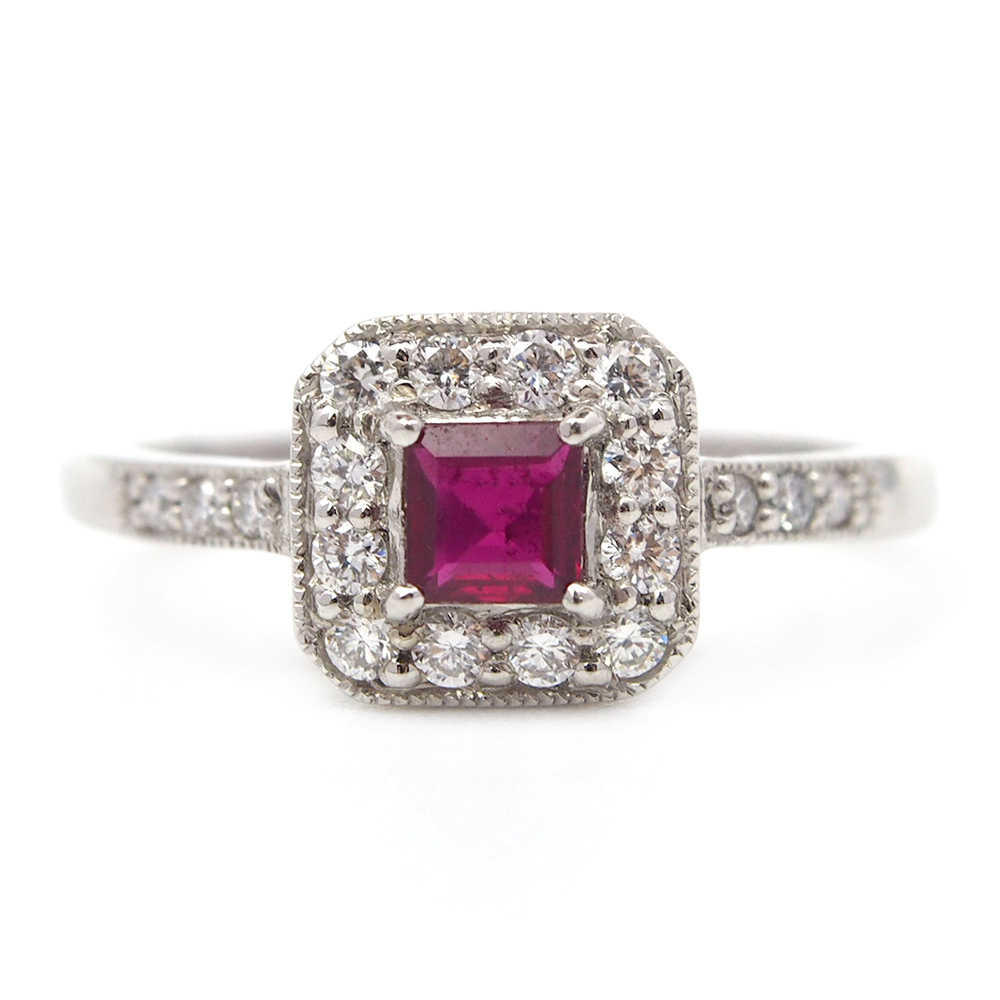 Ruby and Diamond Platinum Ring