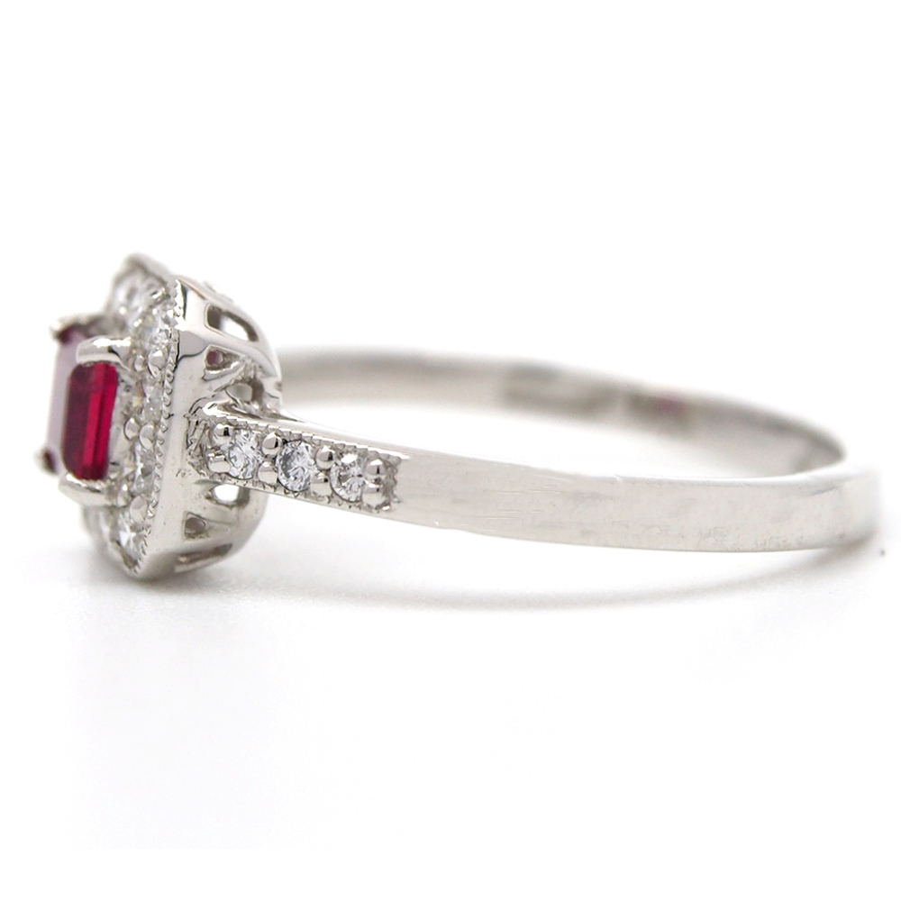 Ruby and Diamond Platinum Ring