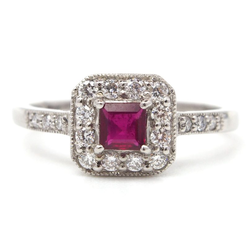Ruby and Diamond Platinum Ring