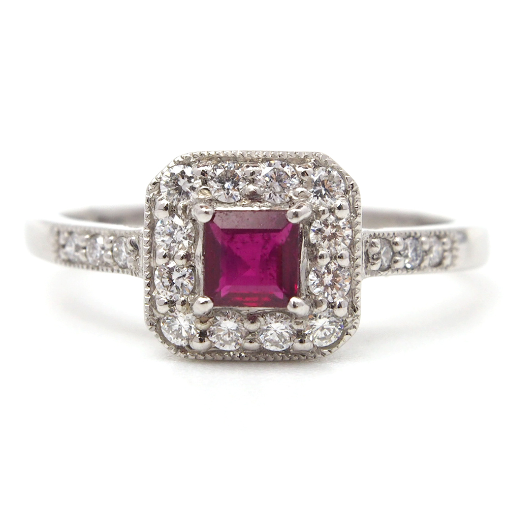 Ruby and Diamond Platinum Ring