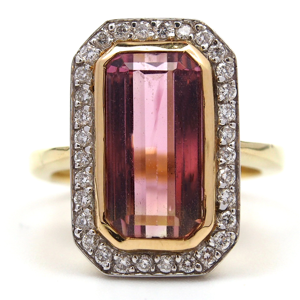 Tourmaline and Diamond Ring - Pink