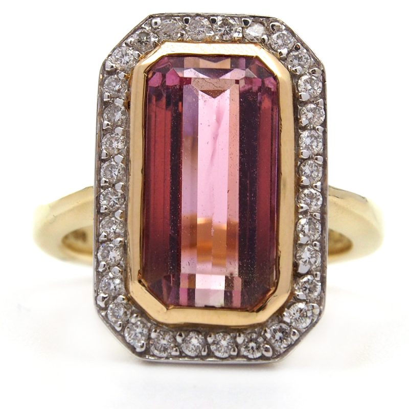 Tourmaline and Diamond Ring - Pink