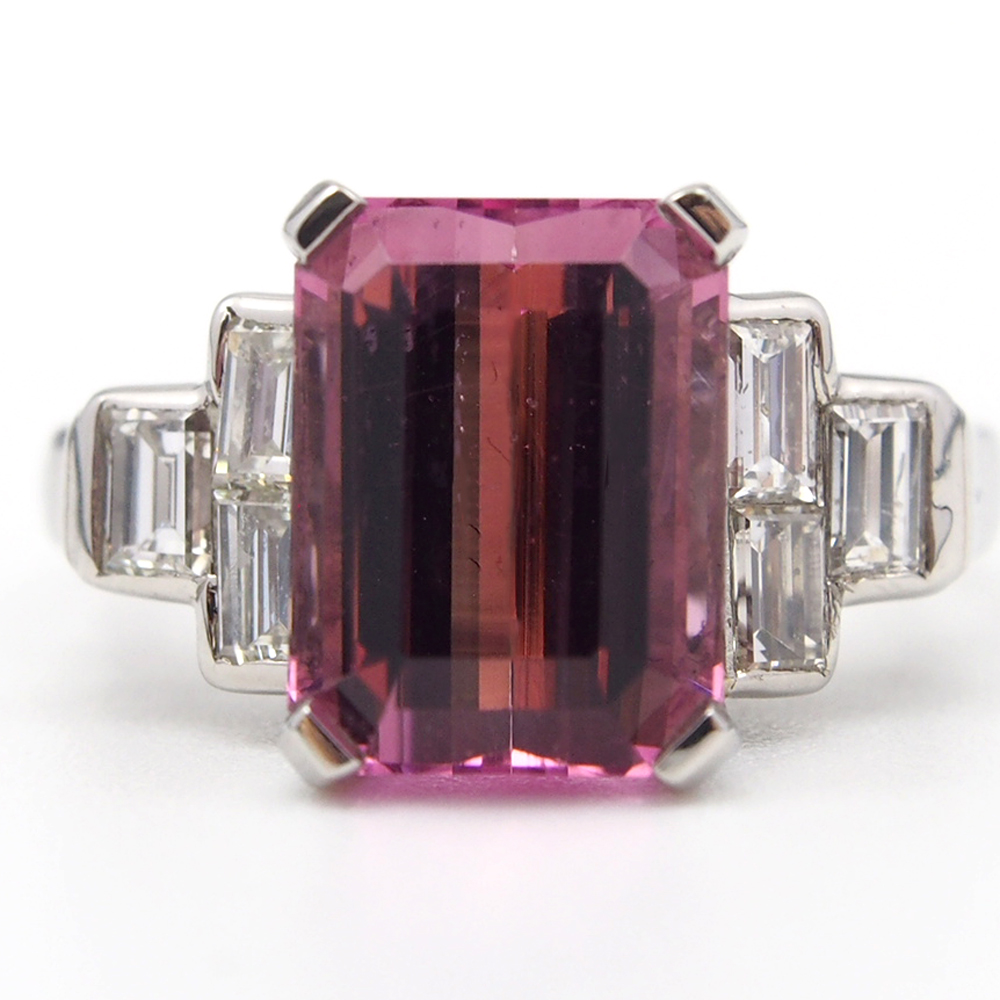 Tourmaline and Diamond Ring - Natural 3.43ct