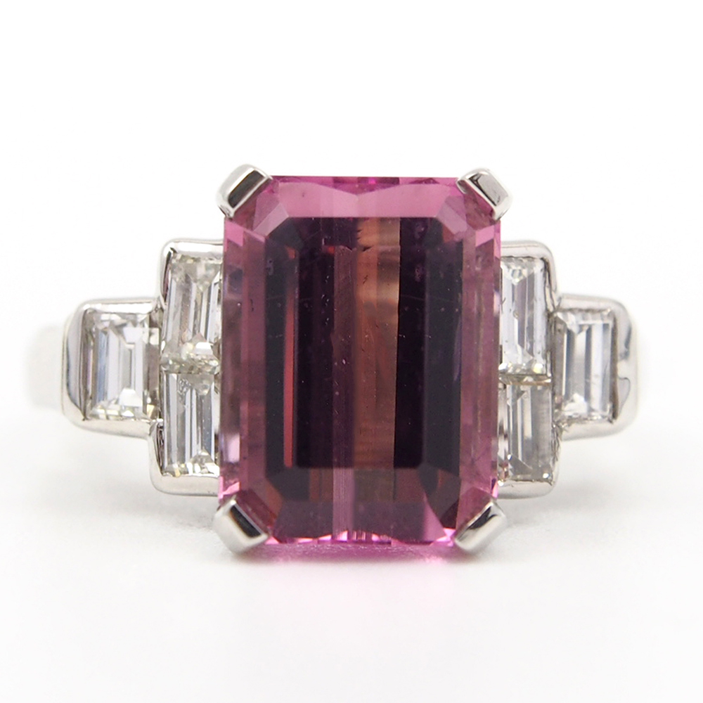 Tourmaline and Diamond Ring - Natural 3.43ct