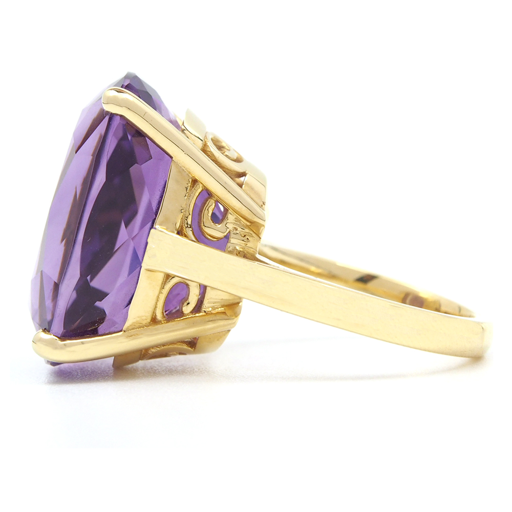 Amethyst Single Stone Ring - Natural Zambian 27.64ct Amethyst