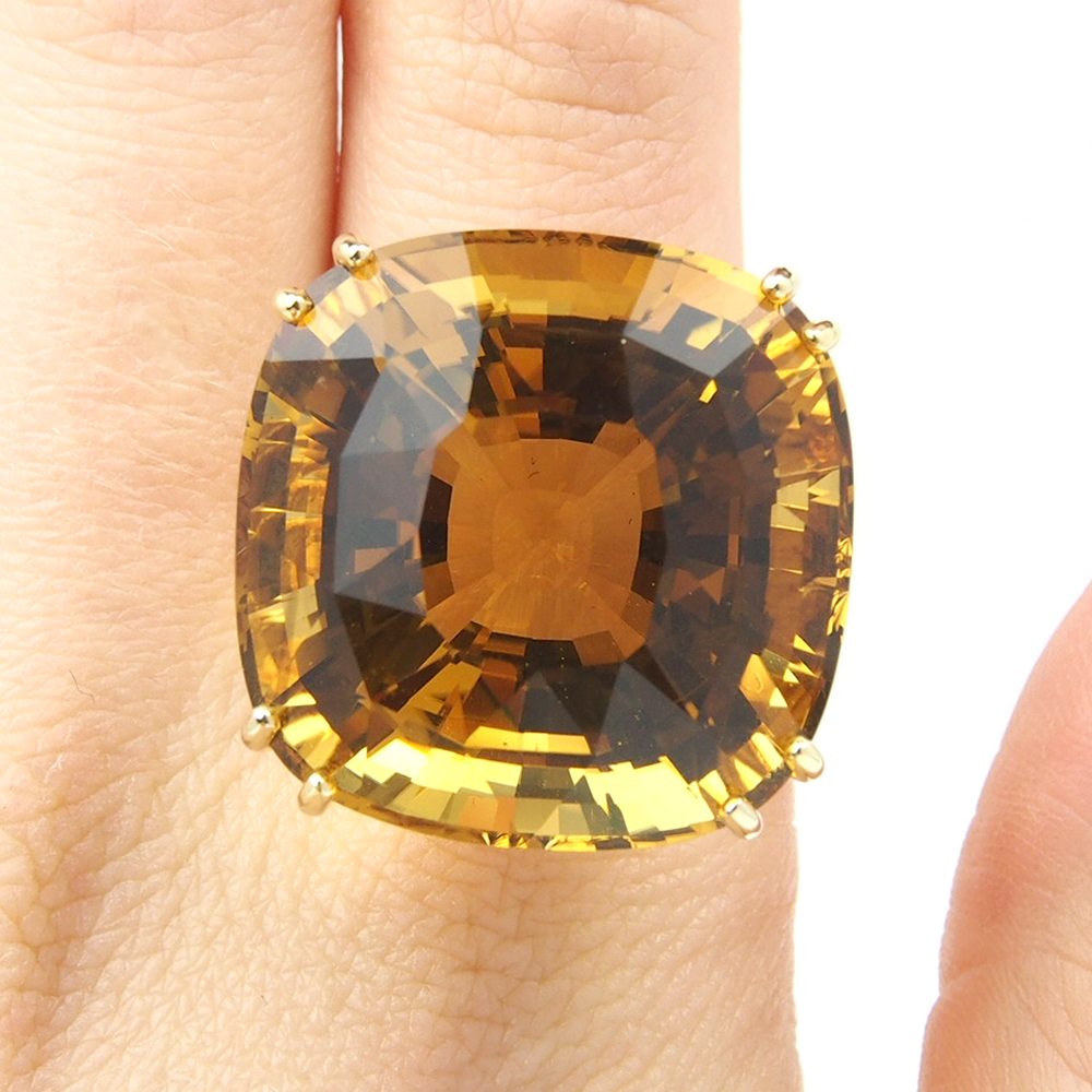 Citrine Single Stone Ring - Natural 65.92ct