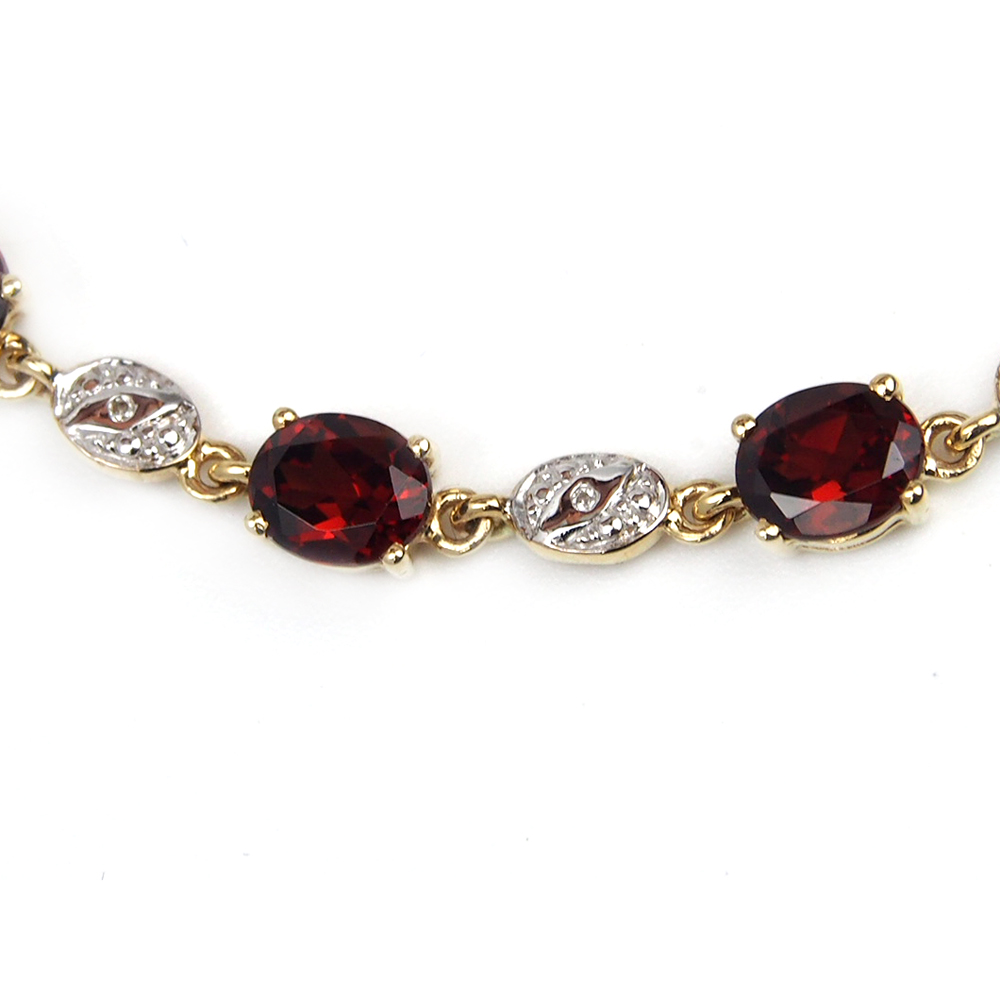 Garnet and Diamond Bracelet