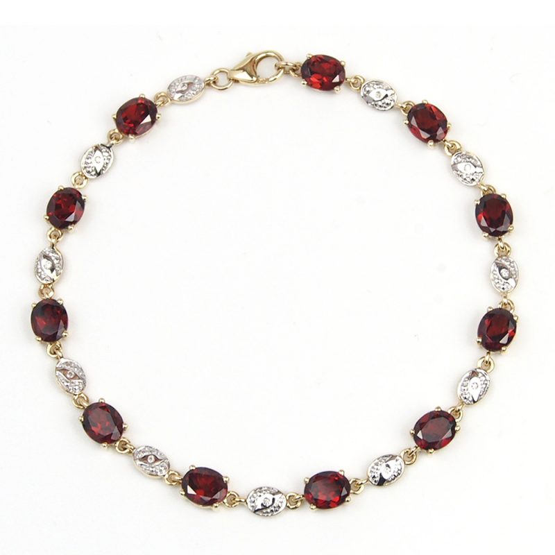 Garnet and Diamond Bracelet