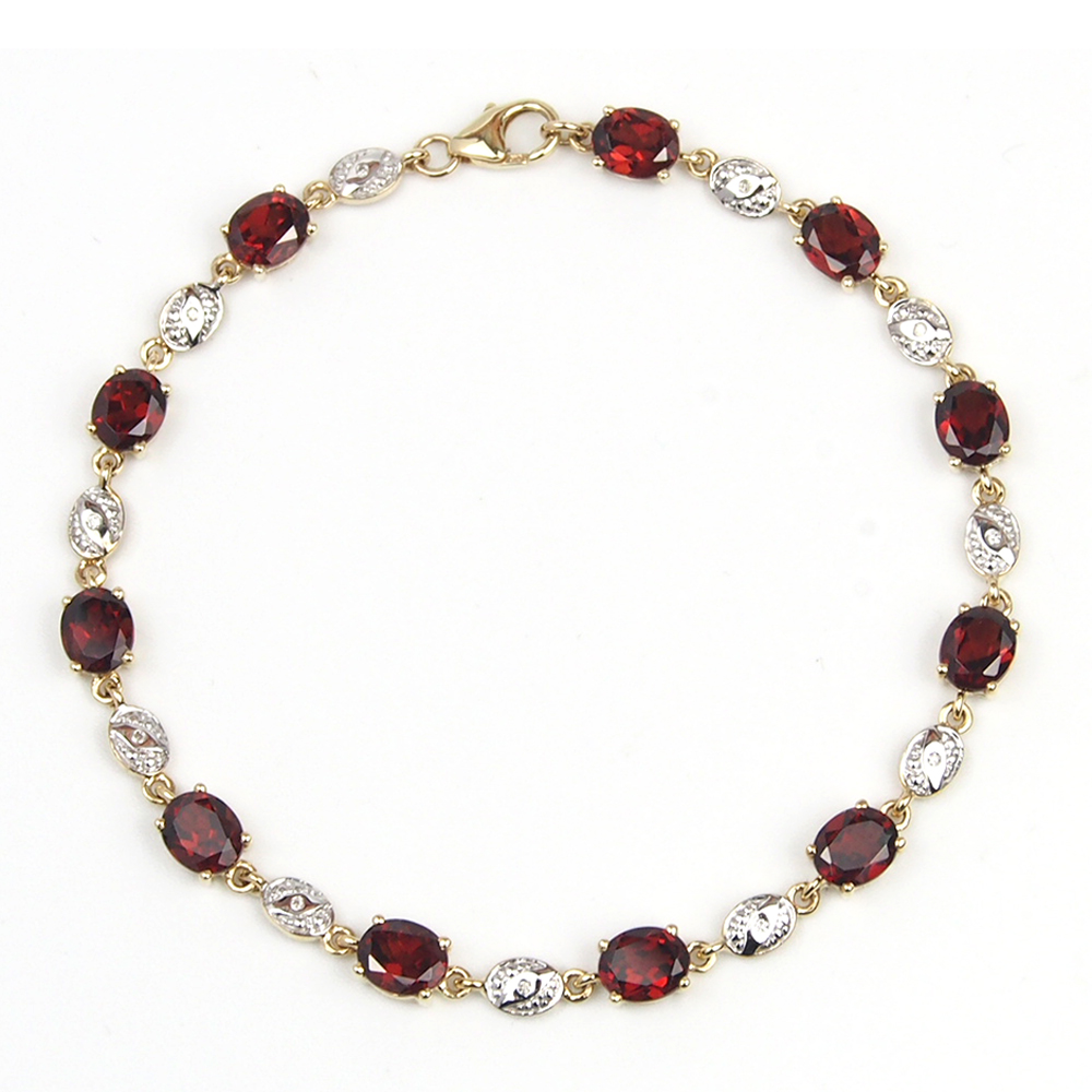 Garnet and Diamond Bracelet