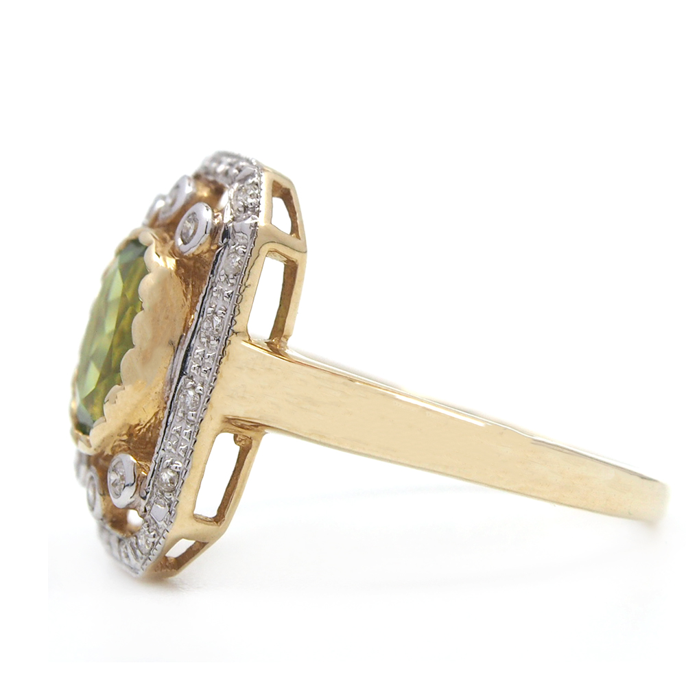 Peridot and Diamond Ring