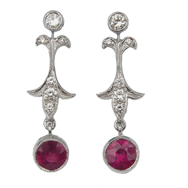 Ruby and Diamond Earrings