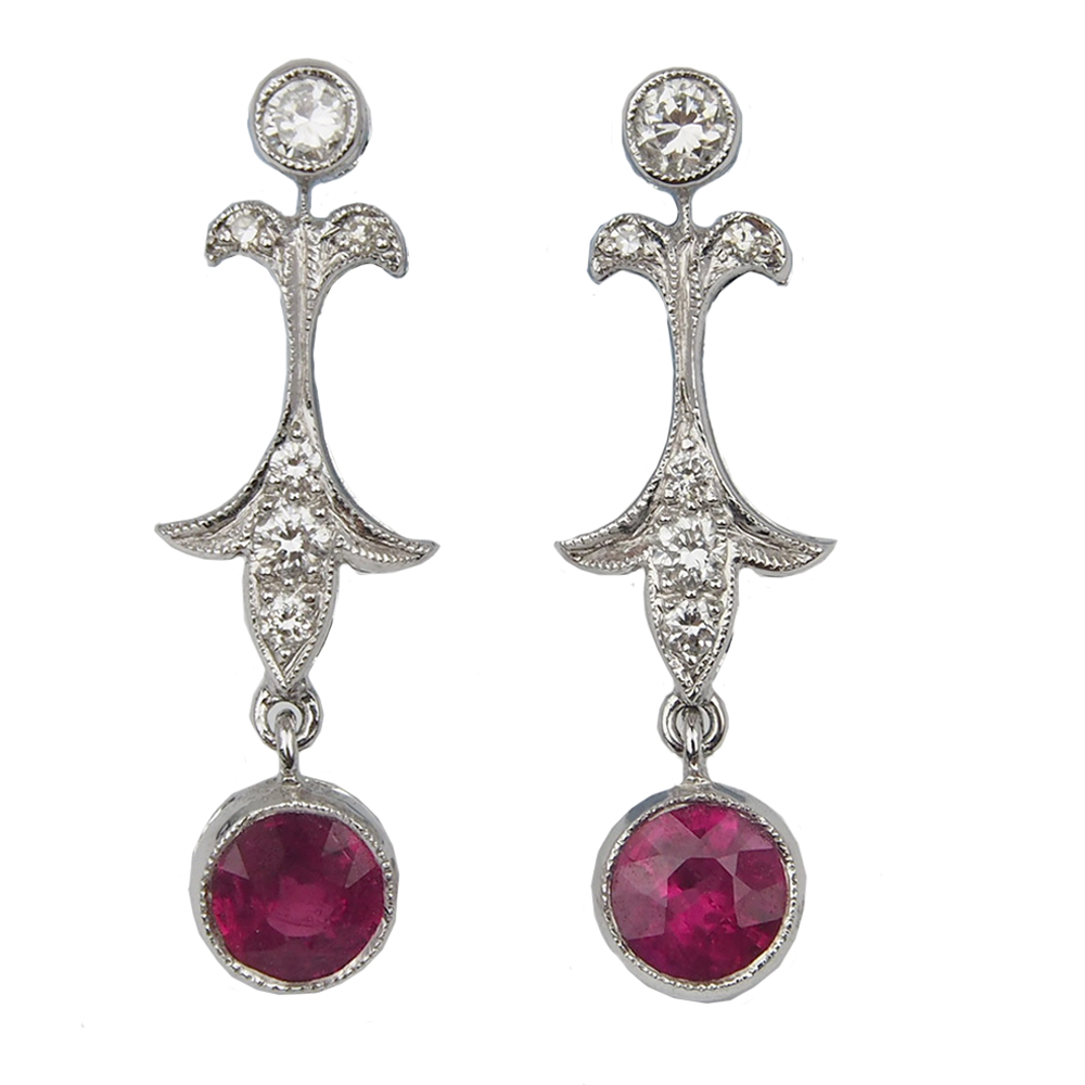 Ruby and Diamond Earrings