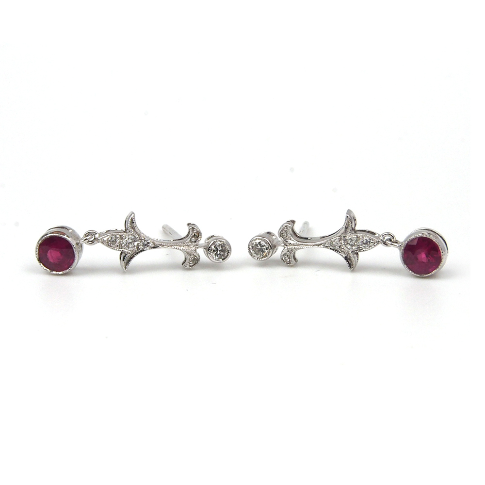 Ruby and Diamond Earrings