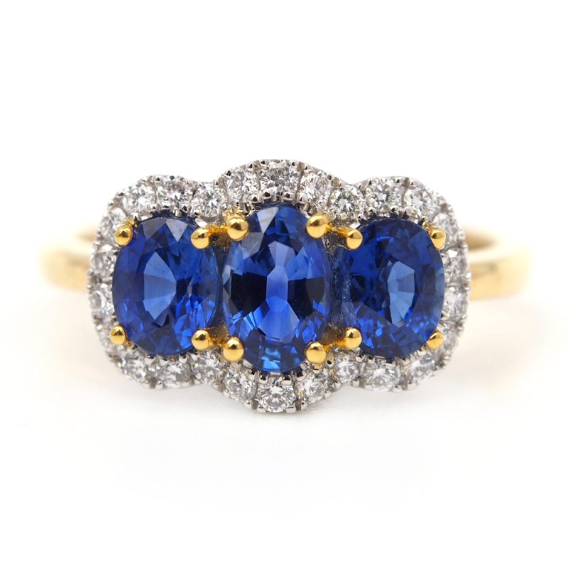 Sapphire & Diamond Cluster Ring