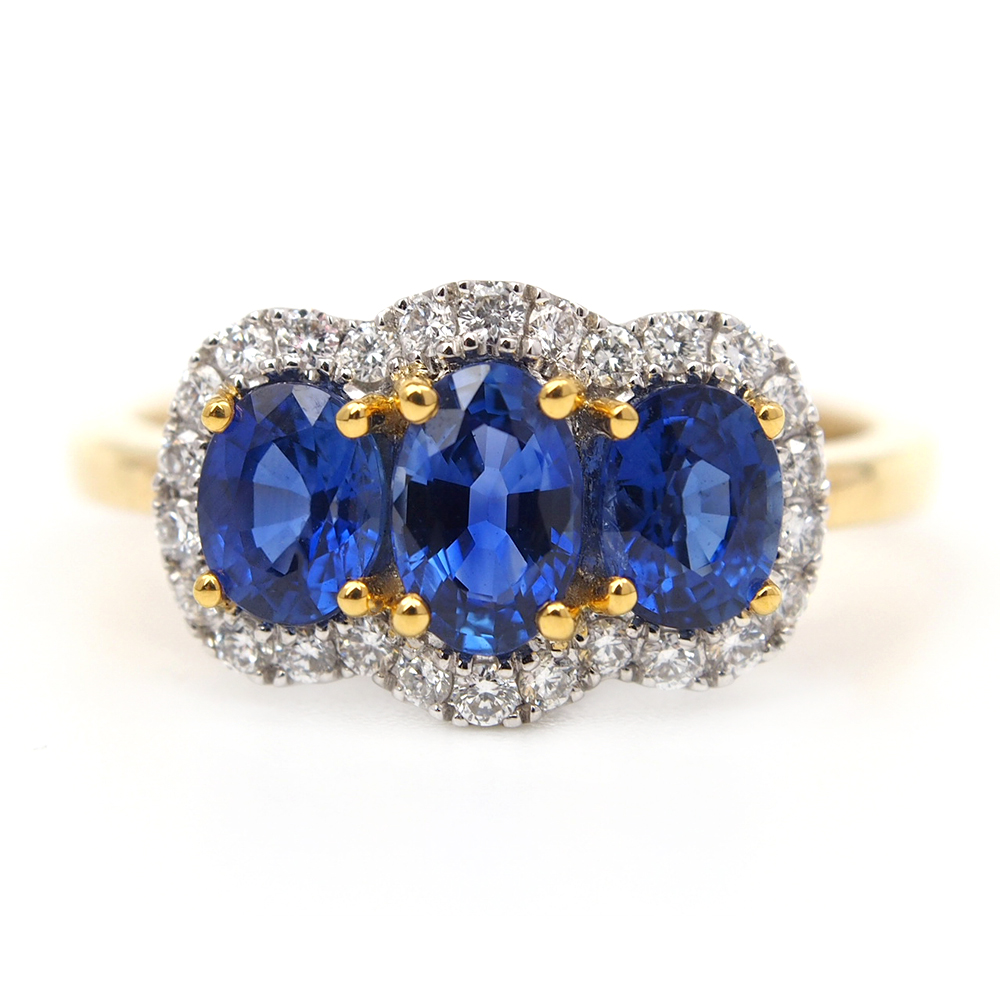 Sapphire & Diamond Cluster Ring