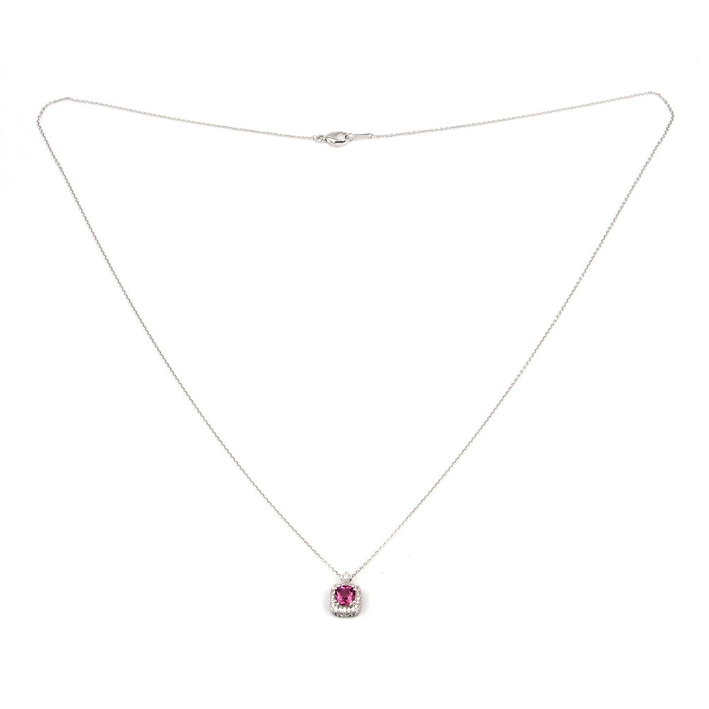 Tourmaline & Diamond 18ct White Gold Pendant