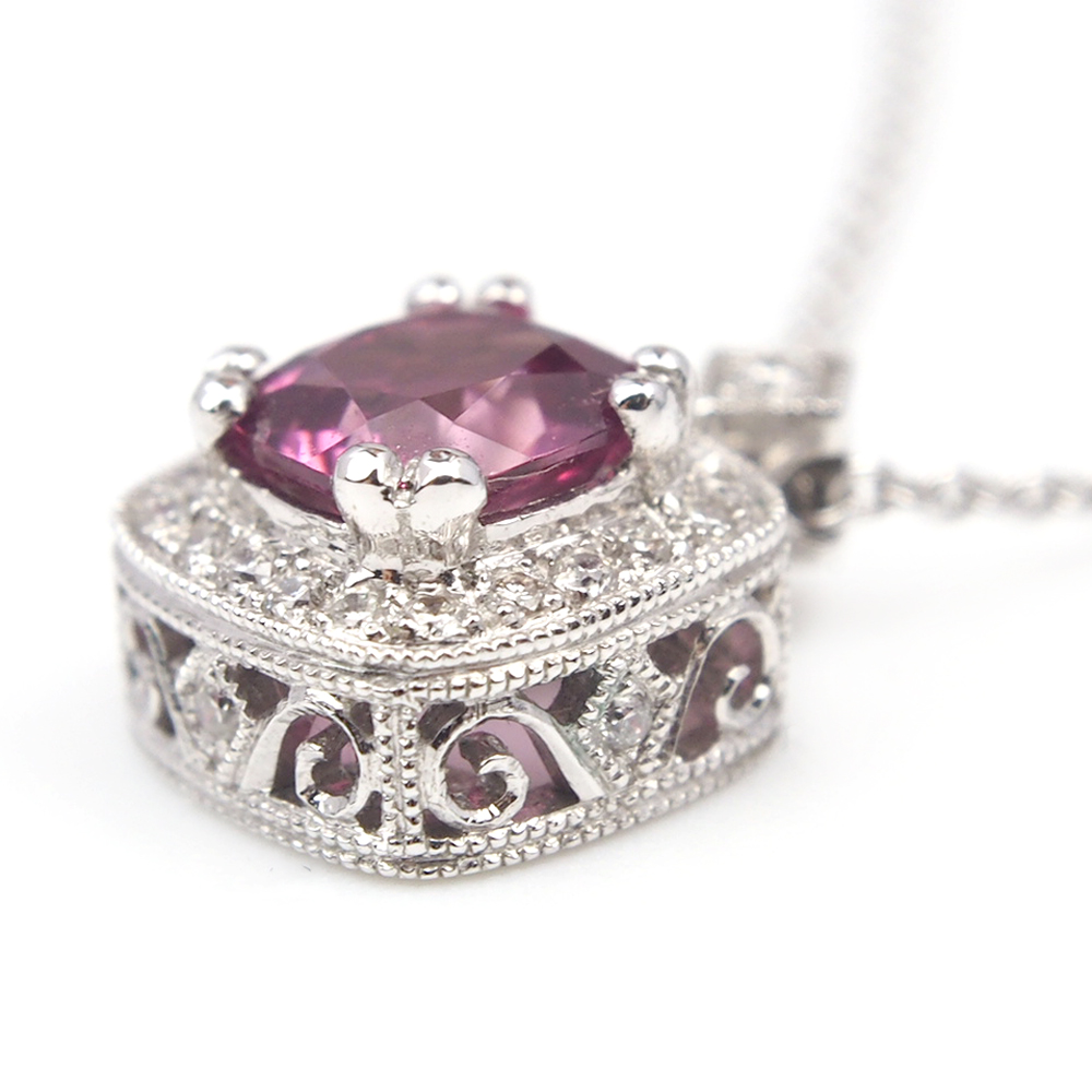 Tourmaline & Diamond 18ct White Gold Pendant