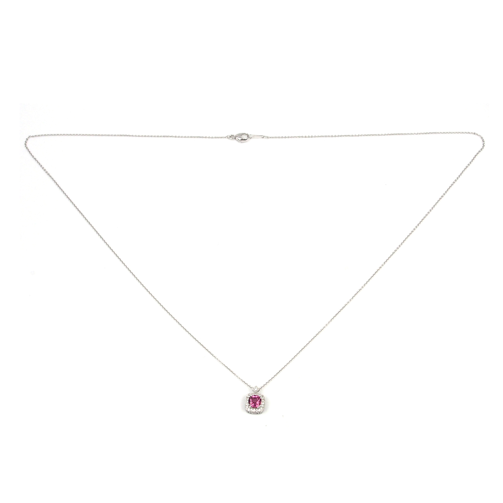 Tourmaline & Diamond 18ct White Gold Pendant
