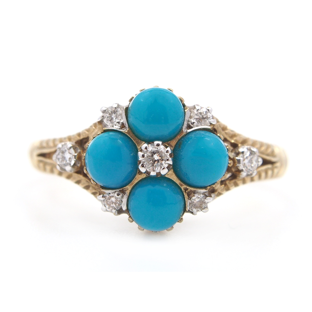 Turquoise and Diamond Ring