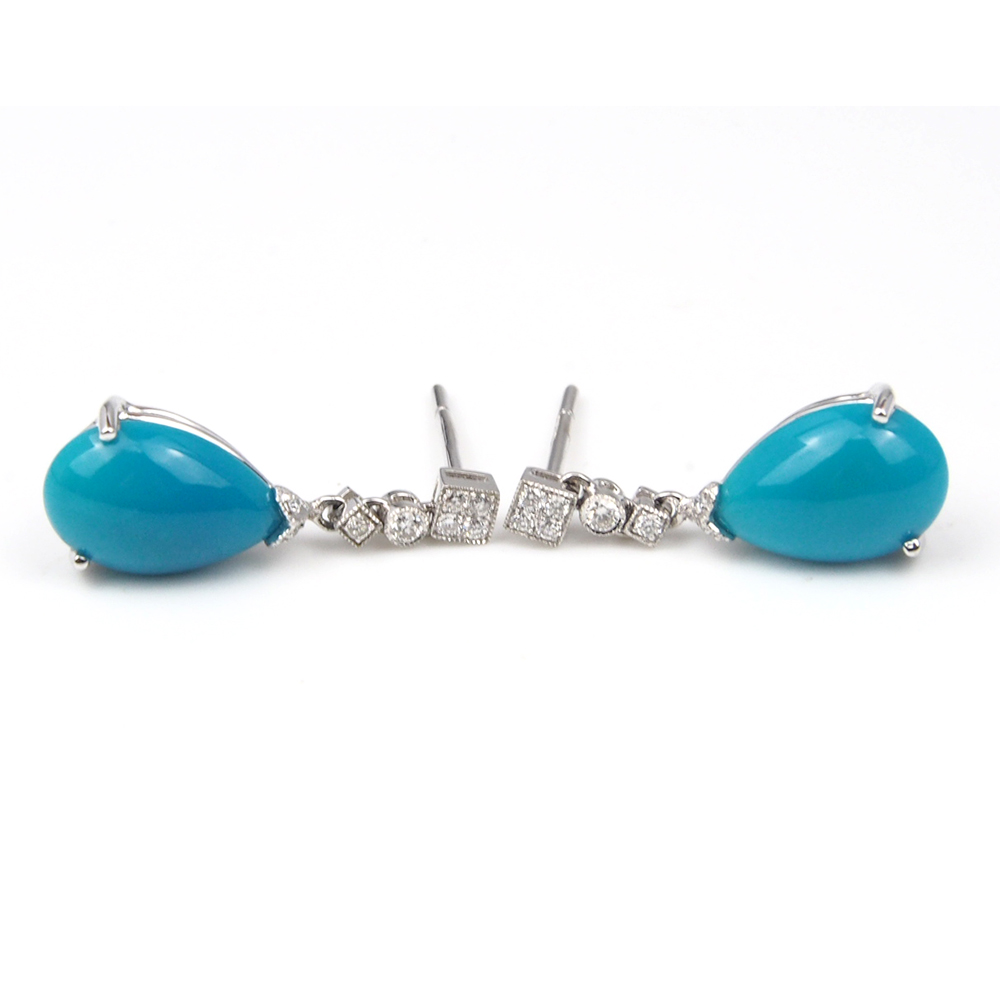 Turquoise and Diamond Earrings