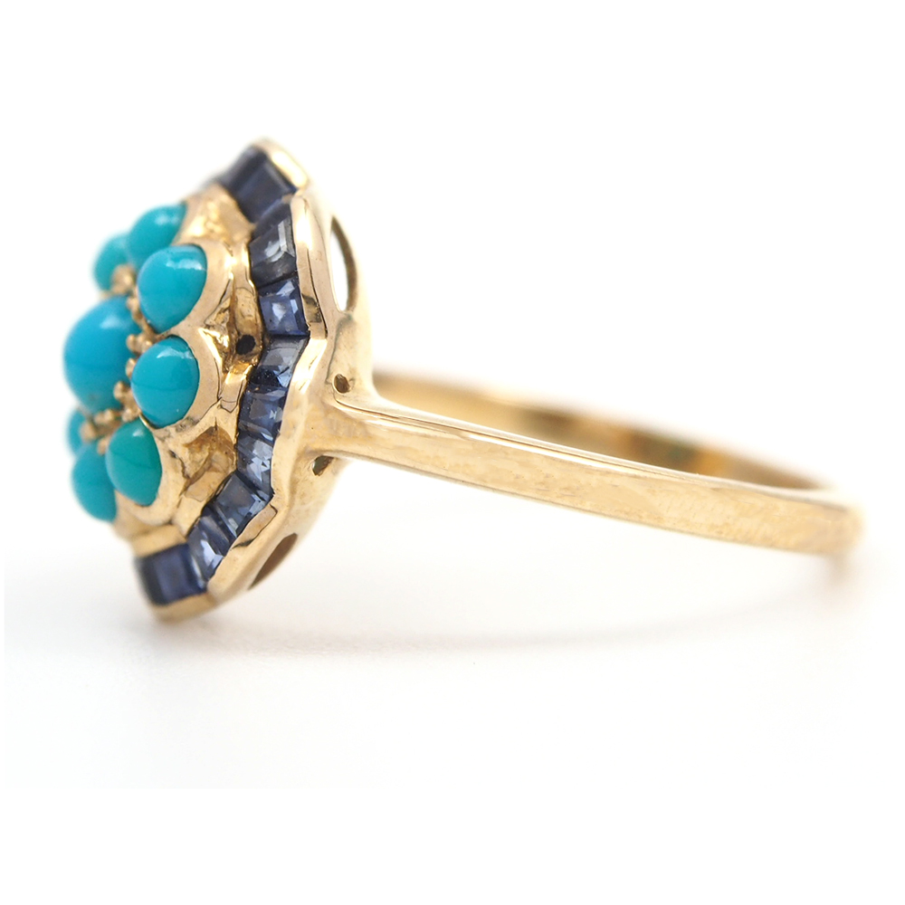 Turquoise and Sapphire Ring