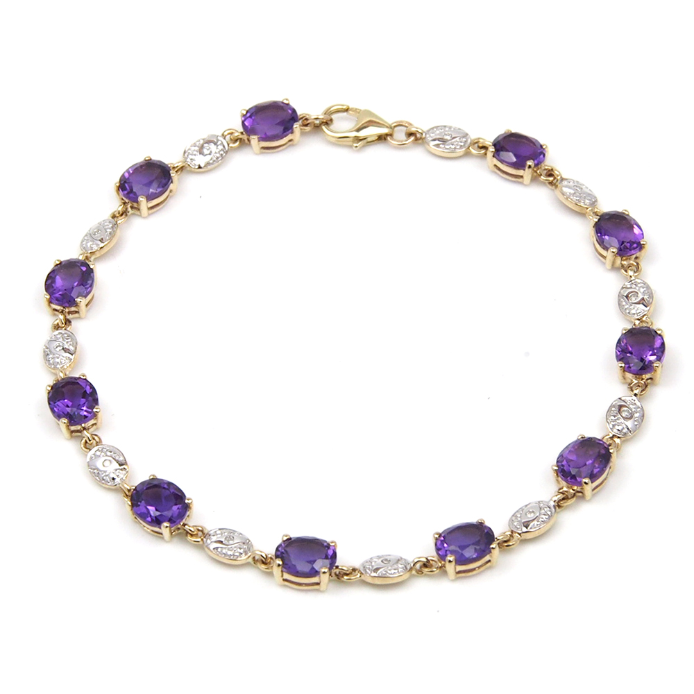 Amethyst and Diamond Bracelet