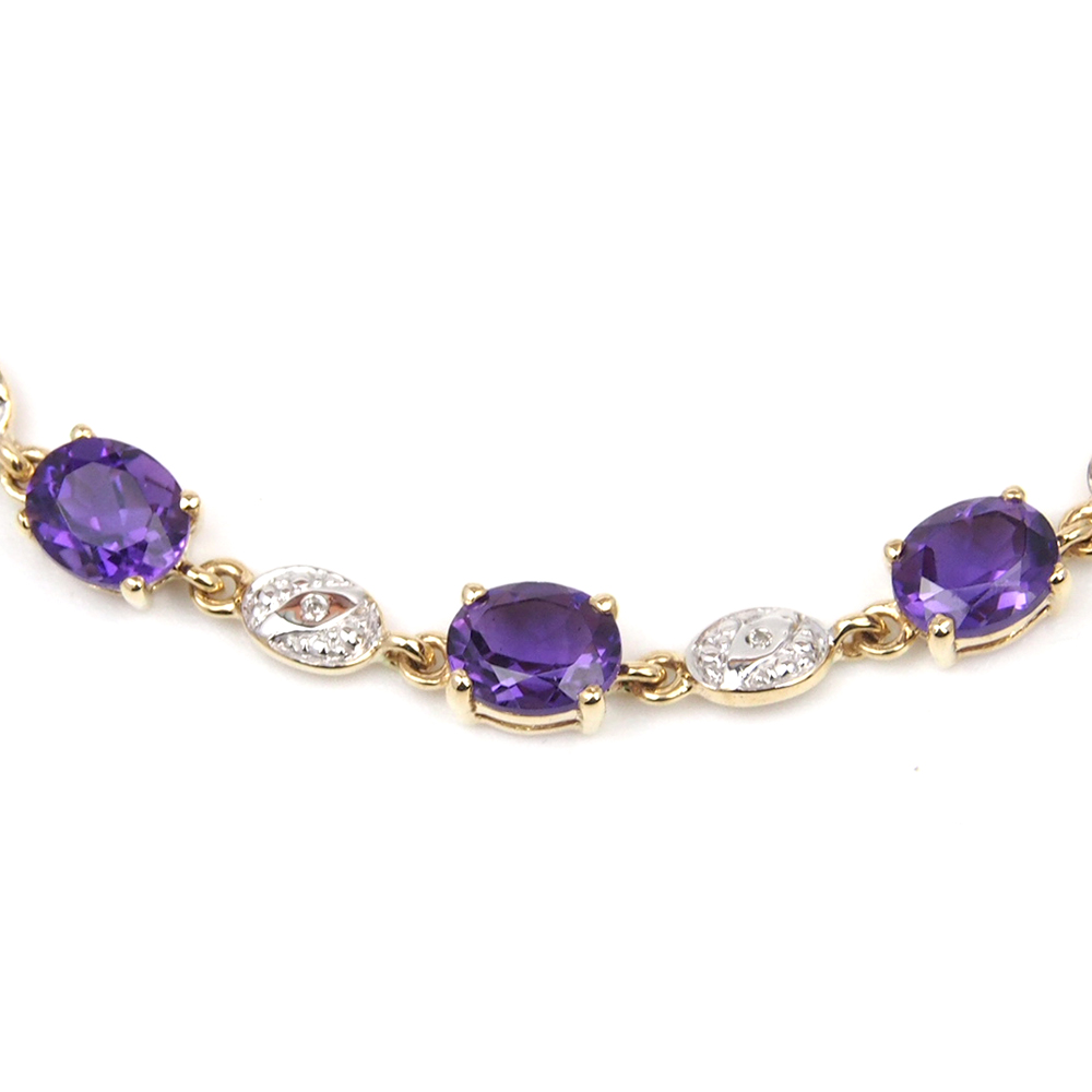Amethyst and Diamond Bracelet