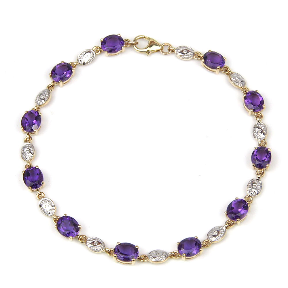 Amethyst and Diamond Bracelet
