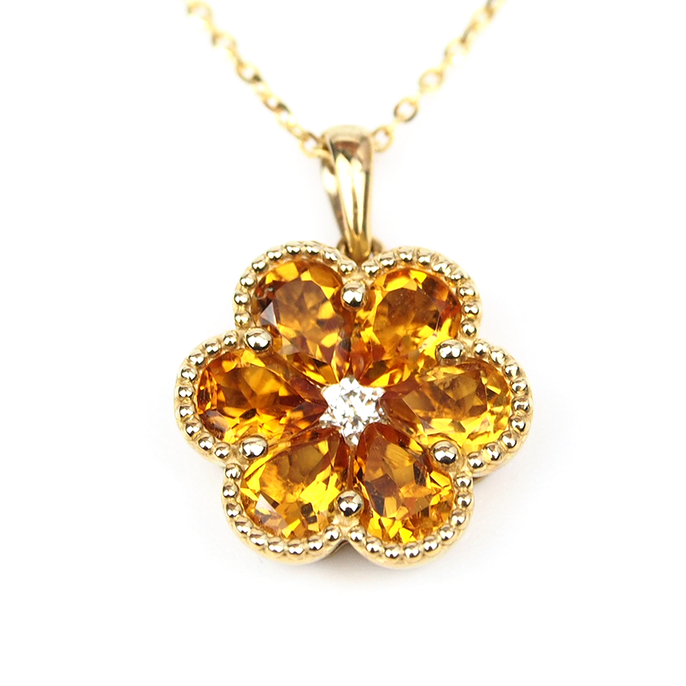 Citrine and Diamond Pendant