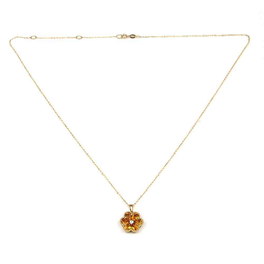 Citrine and Diamond Pendant