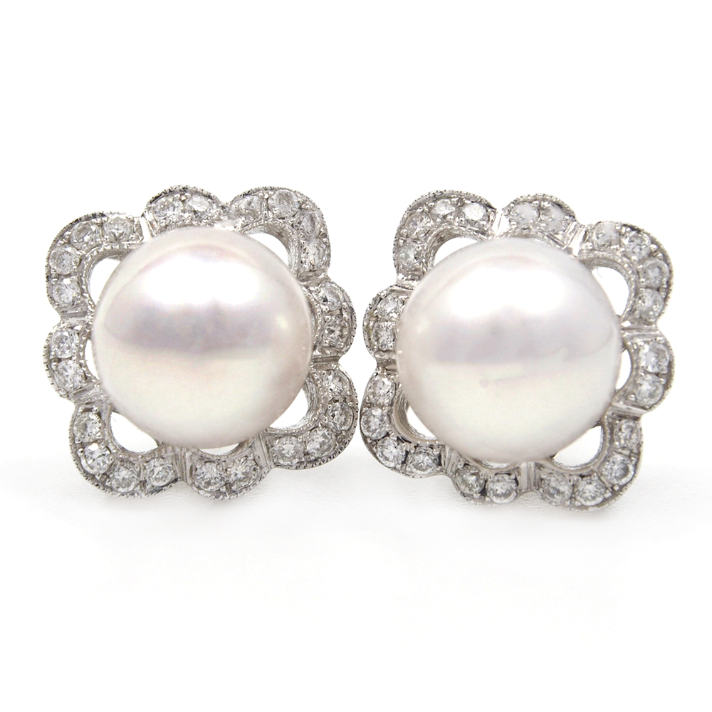 Pearl and Diamond Earrings