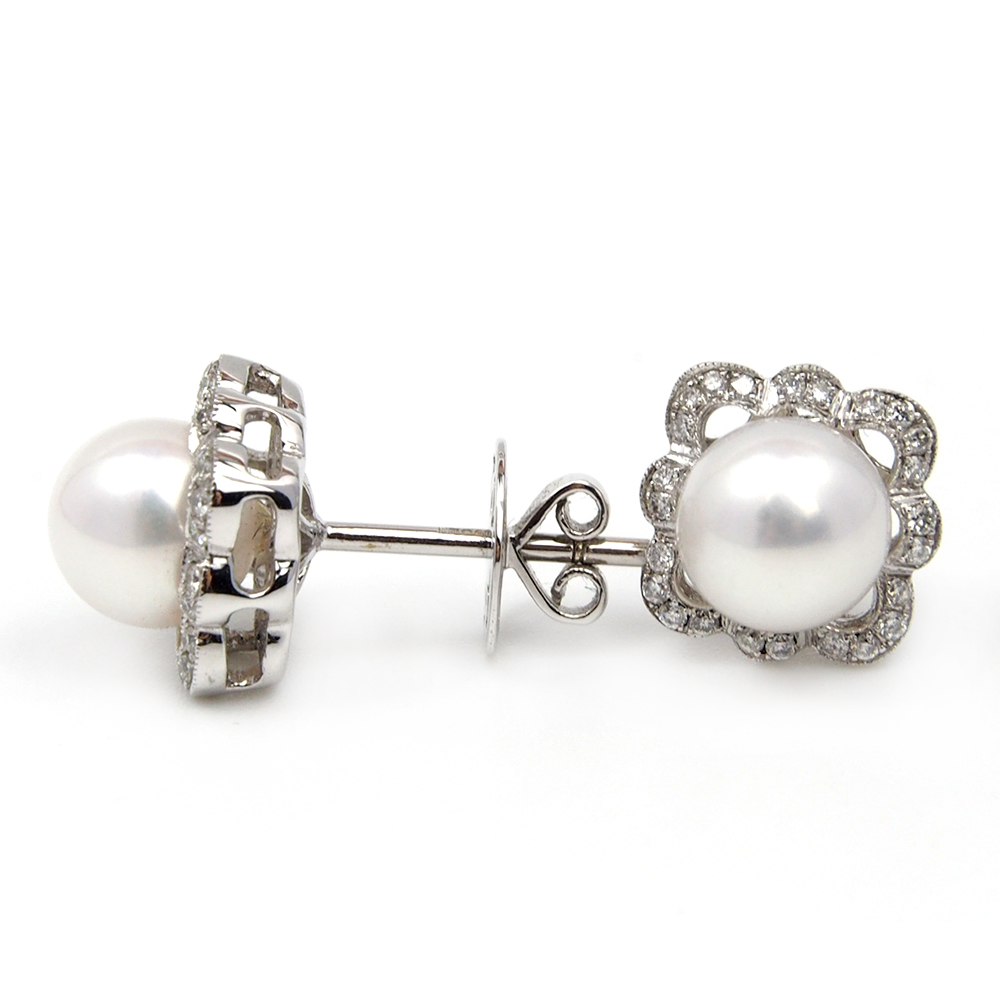Pearl and Diamond Earrings