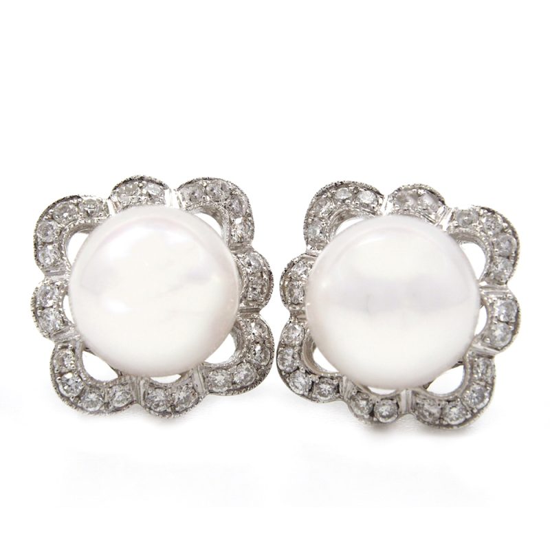 Pearl and Diamond Earrings