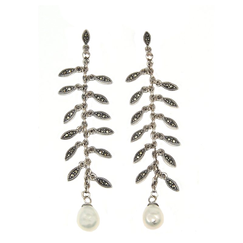Marcasite and Pearl Earrings