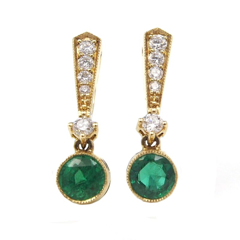 Emerald and Diamond Earrings