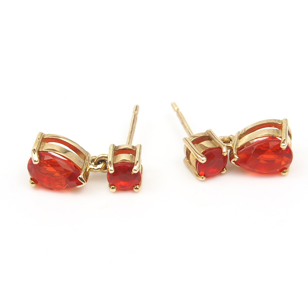 Opal Drop Earrings - Fire