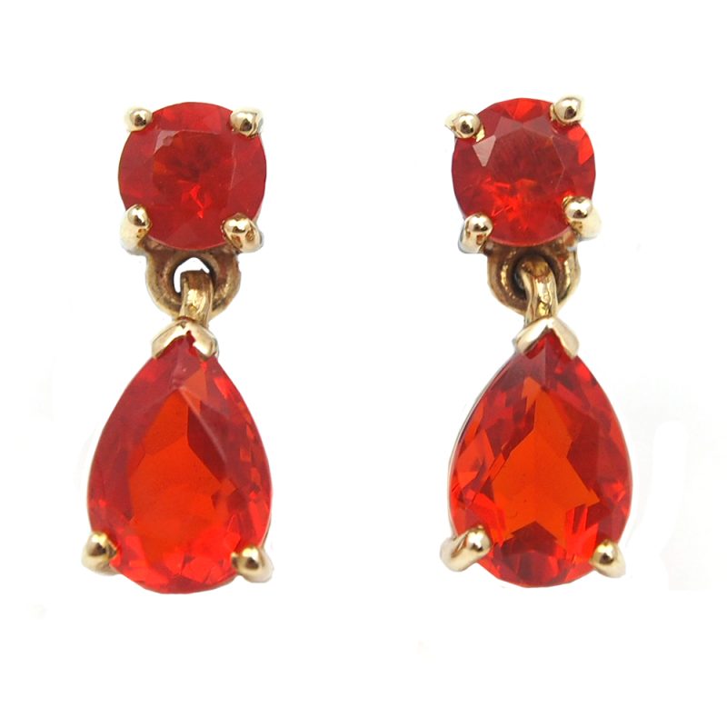 Opal Drop Earrings - Fire