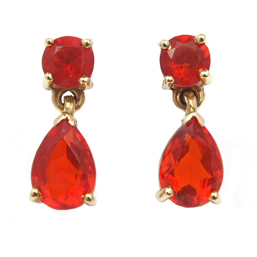 Opal Drop Earrings - Fire