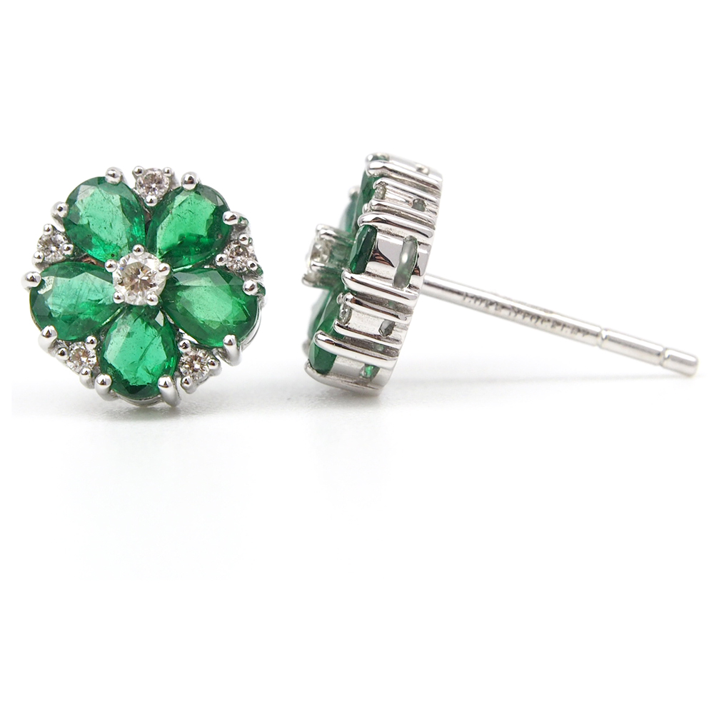 Emerald and Diamond Earrings