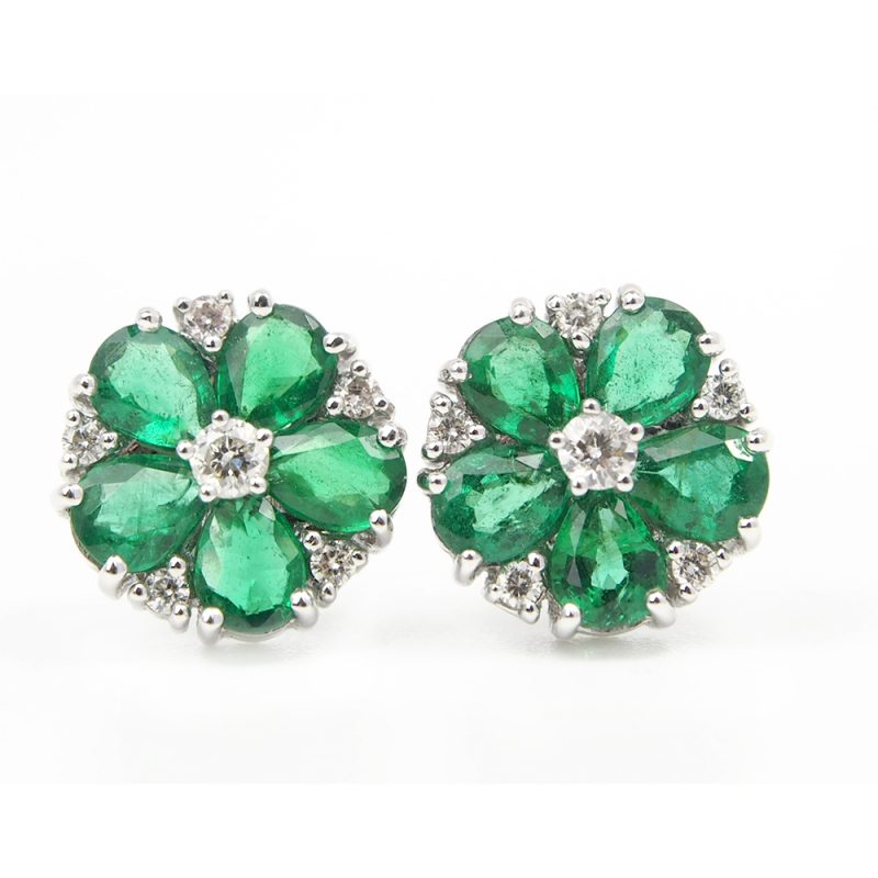 Emerald and Diamond Earrings