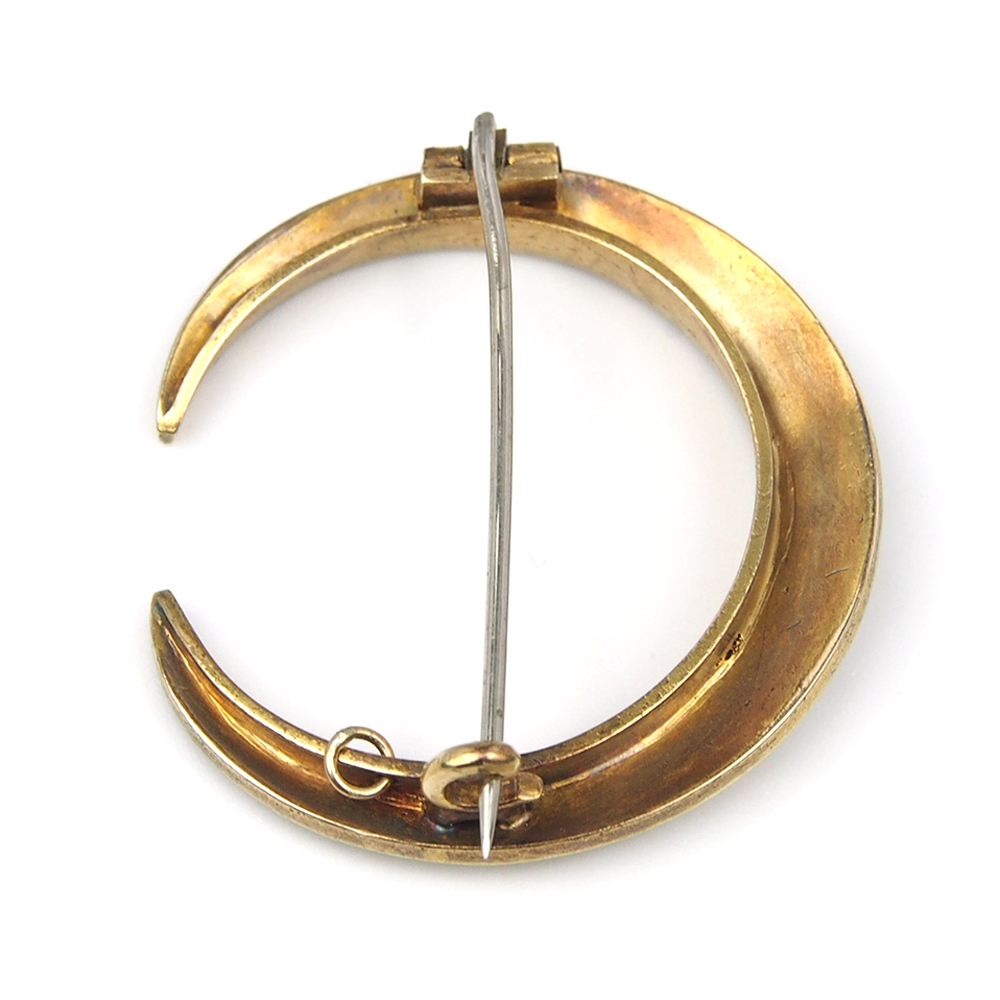 Pearl Antique Crescent Brooch