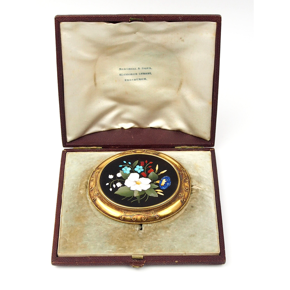 Antique Pietra Dura Brooch