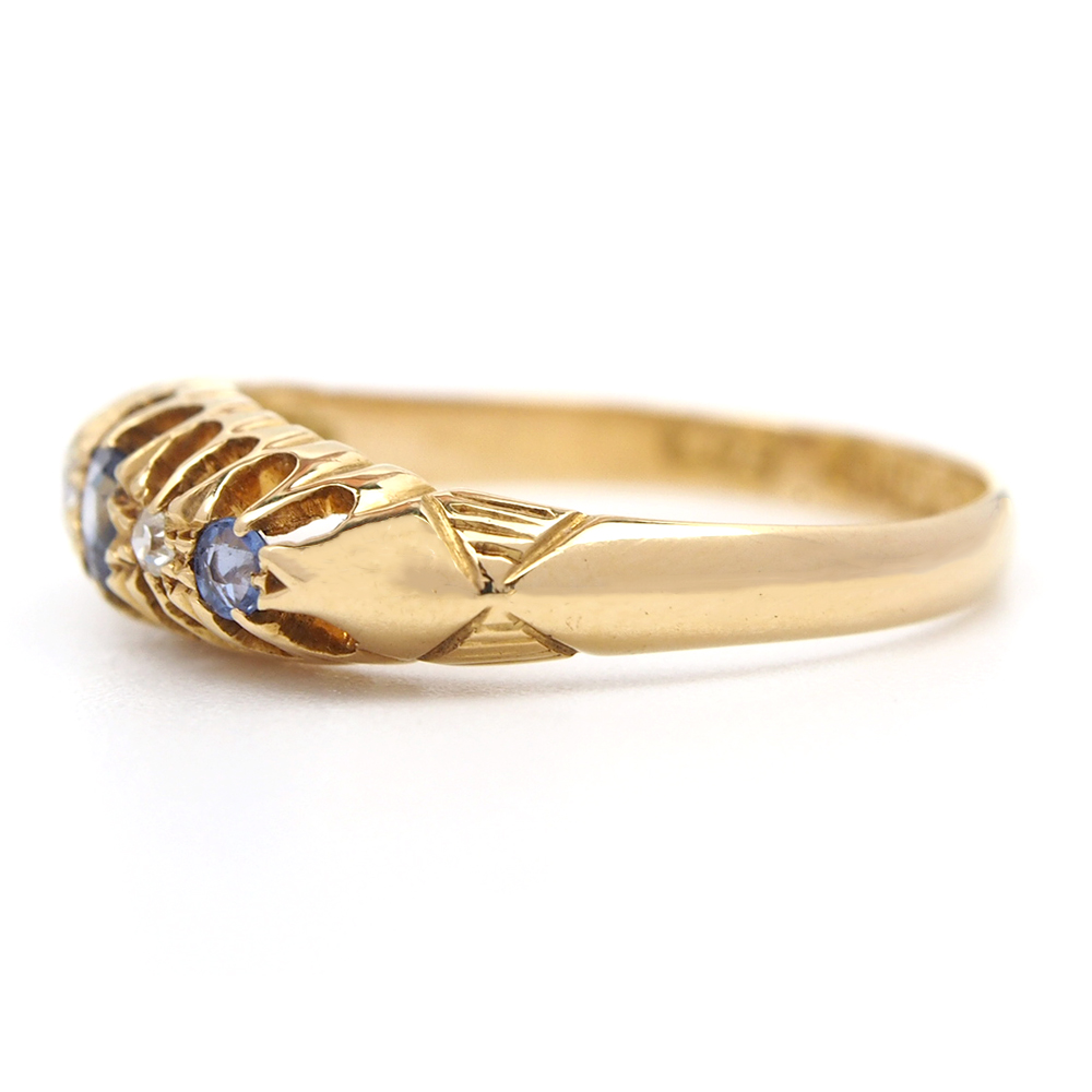 Sapphire and Diamond 18ct Ring - Dated 1914
