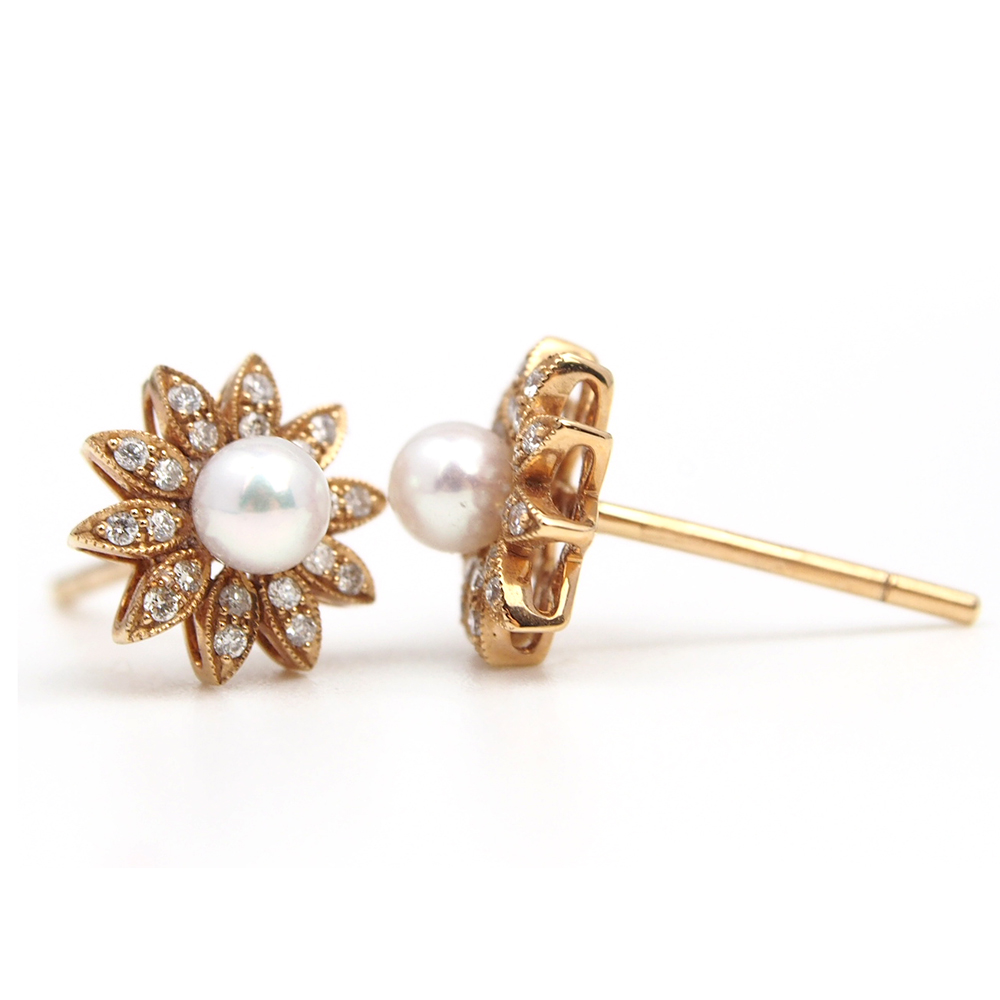 Pearl and Diamond Earrings