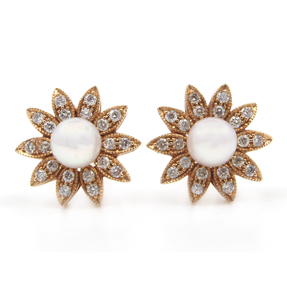 Pearl and Diamond Earrings